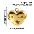 3D Puffy Gold Herz Anhänger mit präzisen Abmessungen für Schmuck DIY Handwerk Projekte - Hohlgeometrisches Muster Stil (B68) / Gold