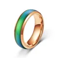 Detaillierte Nahaufnahme der thermochromen Farbwechsel-Streifen am Roségold-Ring - Größe 9 / Roségold