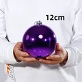 Große 12cm glänzende lila Weihnachtskugel für die Dekoration von Bäumen und Schaufenstern - 1 Stück (12cm) / Lila