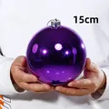 15 cm glänzende lila Weihnachtskugel für Baum- und Schaufensterdekoration - 1 Stück (15cm) / Lila