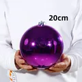 Große 20 cm glänzende lila Weihnachtskugel für festliche Baum- und Fensterdekoration - 1 Stück/Packung (20cm) / Lila