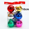 Set mit 6 farbigen 10cm glänzenden Weihnachtskugeln für Weihnachtsbaumdeko - 6er-Pack (10cm) / Mehrfarbig
