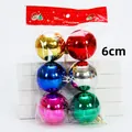 Packung mit 6 glänzenden bunten 6cm Weihnachtskugeln für die festliche Dekoration - 6er Pack (6cm) / Mehrfarbig