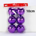 Set mit sechs 10 cm großen, glänzenden lila Weihnachtskugeln für die Dekoration - 6er-Pack (10cm) / Lila