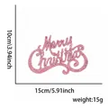 Pink glitter Merry Christmas letter hanging sign ornament for Christmas tree decor - 15cm / Pink