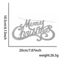 Silver glitter Merry Christmas hanging sign 20x10.5cm for holiday party decor - 21cm / Silver