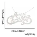 Sparkling silver glitter Merry Christmas hanging sign for festive party tree decoration - 21cm / White