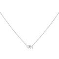 Collier DIY argenté avec pendentif cœur et breloque initiale H, style ras de cou fin - Lettre H / Acier