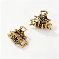 Vintage gold metal spider hair claw clip for dark Halloween themed hair accessories - Spider Shape (46#) / 2.5cm (1 Piece) / Bronze Gold