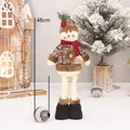 Retractable Christmas snowman doll with retro plaid snowflake pattern, 48cm height. - Snowman Style (HX15203B)
