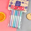 Set di sei evidenziatori sfumati estetici con inchiostro pastello per cancelleria - Borsa a 6 Colori A / 6 Pezzi/Sacco
