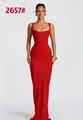 Elegant red corset fishbone long dress for women with slim fit and draping details - Red