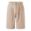 Men's breathable linen pleated shorts in beige color, perfect for casual summer wear - Gray
