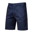 Classic men's casual navy blue cotton shorts featuring slim fit and straight leg cut - Navy Blue