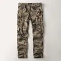 Men's vintage camouflage cargo pants with multi-pockets and belt in cotton - 38 / Bottoms / 189-Sand Camouflage