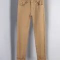 Modern khaki slim-fit stretch jeans for men featuring a solid color premium casual design - 29 / Bottoms / Khaki