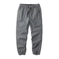 Casual gray men's Japanese style joggers with elastic cuffs and drawstring waist - S / Bottom (192) / Dark Gray