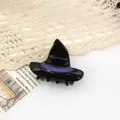Unique Halloween witch hat hair claw clip accessory in glossy black and purple finish - Witch Hat