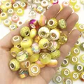 Mixed yellow large hole beads for DIY jewelry making charm bracelets 80 pieces - 20 Pieces/Pack / Yellow Series