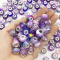 Set of 80 mixed purple large hole beads for DIY charm bracelet making. - 20 Pieces/Pack / Purple Series