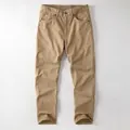 Classic men's vintage khaki cotton chino pants in a relaxed straight-leg cargo fit - 38 / Bottoms / Dark Khaki