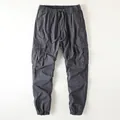 Classic men's American retro loose fit cargo jogger pants in dark grey casual style - S / Bottom (328) / Dark Gray