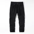 Classic straight-leg black cotton trousers for men in a relaxed fit - 38 / Bottoms / Black