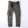 Pantalon cargo vert armée vintage avec poches multiples et ceinture homme - S / Bas / Vert Armée Clair