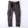 Pantalon cargo tactique anthracite pour homme avec ceinture et poches multiples - S / Bas / Gris foncé