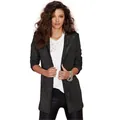 Elegante chaqueta blazer de lentejuelas negras para mujer atuendo de fiesta club y escenario - S / Tops / Negro Carbón
