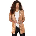 Chaqueta blazer de lentejuelas oro rosa para mujer, ideal para espectáculos y fiestas - S / Tops / Dorado