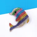 Portachiavi a forma di delfino con strass multicolori per borse e auto - A01 - Delfino (A01)