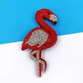 Ciondolo fenicottero con strass luccicanti per borse e chiavi dell'auto, stile A02 - Fenicottero Rosso e Bianco (A02)