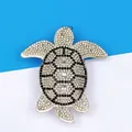 Pendentif porte-clés tortue étincelant avec strass pour décoration de sac ou de voiture - Tortue de Mer (A07)