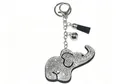 Porte-clés éléphant en strass avec pompon noir pour sacs et clés de voiture - Éléphant à Gland