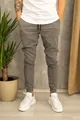 Eleganti pantaloni jogger casual grigi da uomo in tessuto di abito con elastici. - Taglia M / Pantaloni e gonne / Grigio