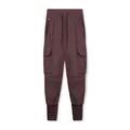 Men's ice silk cargo jogger pants in deep maroon with multi-pockets and drawstring - S / Bottoms / Burgundy