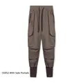 Premium men's ice silk cargo joggers in brownish-grey featuring multiple pockets CK852 - Coffee