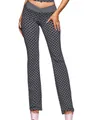 Modische graue Yoga-Schlaghose mit hoher Taille und schwarzem Punktmuster für Damen - S / Premium-Leggings - Grau