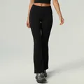 Schwarze Yoga-Schlaghose mit hoher Taille für Damen, Bauchkontrolle und Nacktgefühl-Stoff - S / Unterteile / Schwarz