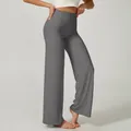 Pantalon de yoga premium à taille haute et jambe large gris foncé pour le fitness. - S / Bas (Style Nylon) / Gris Étoilé
