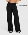 Pantalon de yoga noir à taille haute et jambe large pour femme en tissu polyester 230g - S / Bas / Noir