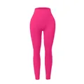 Professional high waisted hot pink ribbed yoga leggings with butt lifting design - S / Bottoms / Rose Red