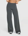 Pantalon de yoga haut de gamme gris foncé à taille haute et jambe large en polyester 230g - S / Bas / Gris
