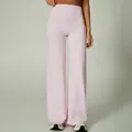 Rosa Yoga-Hose mit hohem Bund und weitem Bein für Damen, stilvoll für Sport und Alltag - XS / Unterteile / Rosa (230g)