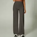 Professionelle dunkelgraue Yoga-Hose für Damen mit hoher Taille und weitem Bein - XS / Unterteile / Kaltes Braun (230g)