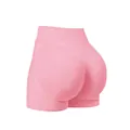 Seamless high-waisted pink yoga shorts with butt-lifting peach design for fitness - XS / Bottoms / Pink