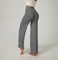 Professionelle Yoga-Hose mit hoher Taille und weitem Bein für Damen in Dunkelgrau - S / Unterteile / Sternengrau