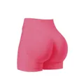 Premium pink seamless high-waisted yoga shorts with peach lift and sculpting fit - XS / Bottoms / Raspberry Red