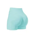 High waisted seamless peach lift yoga shorts in light blue, breathable fitness wear - S / Bottoms / Light Blue